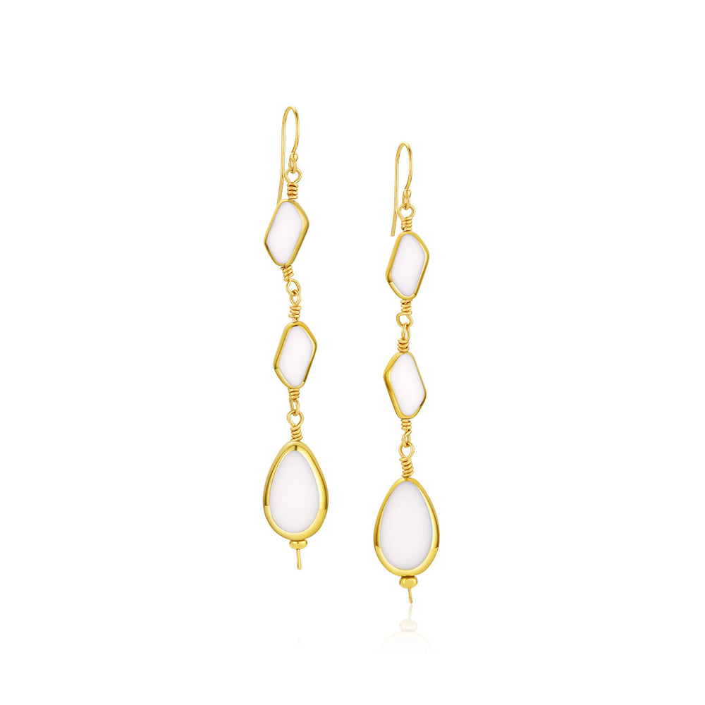 Vintage White Glass Earring