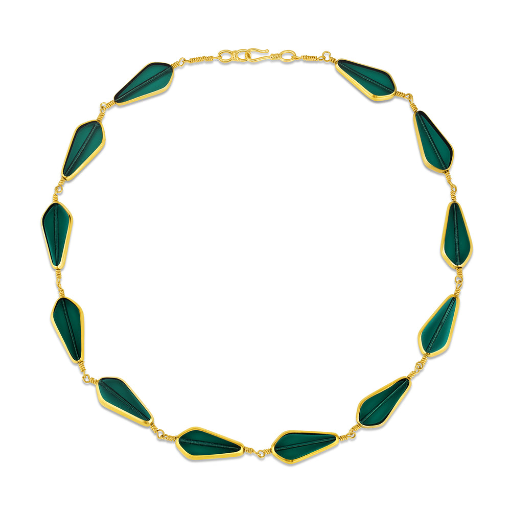 Vintage Green Glass Necklace