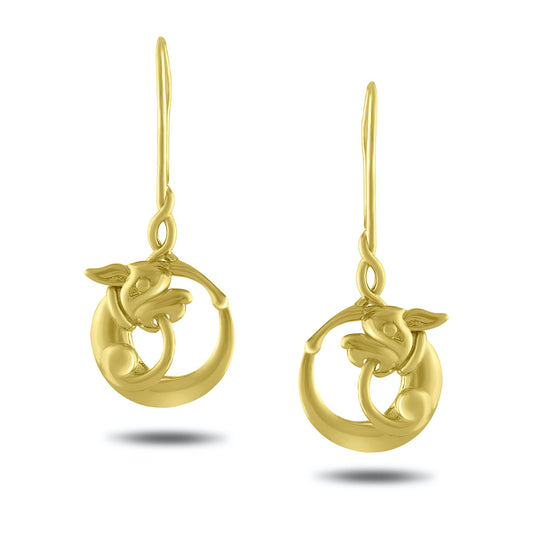 Long Tumbling Dog Earring