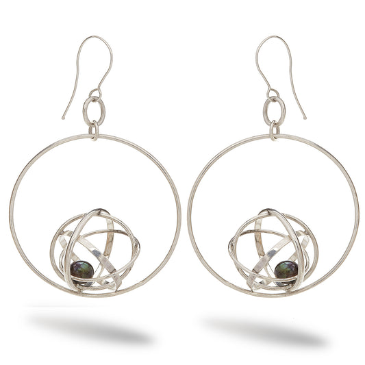 Large Sphere Hoop Earring