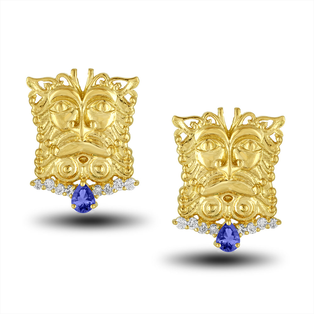 Tanzinite Mask Earring