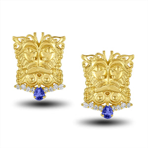 
            
                Load image into Gallery viewer, Tanzinite Mask Earring
            
        