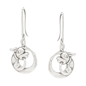 
            
                Load image into Gallery viewer, Silver Tumbling Dog Earring
            
        