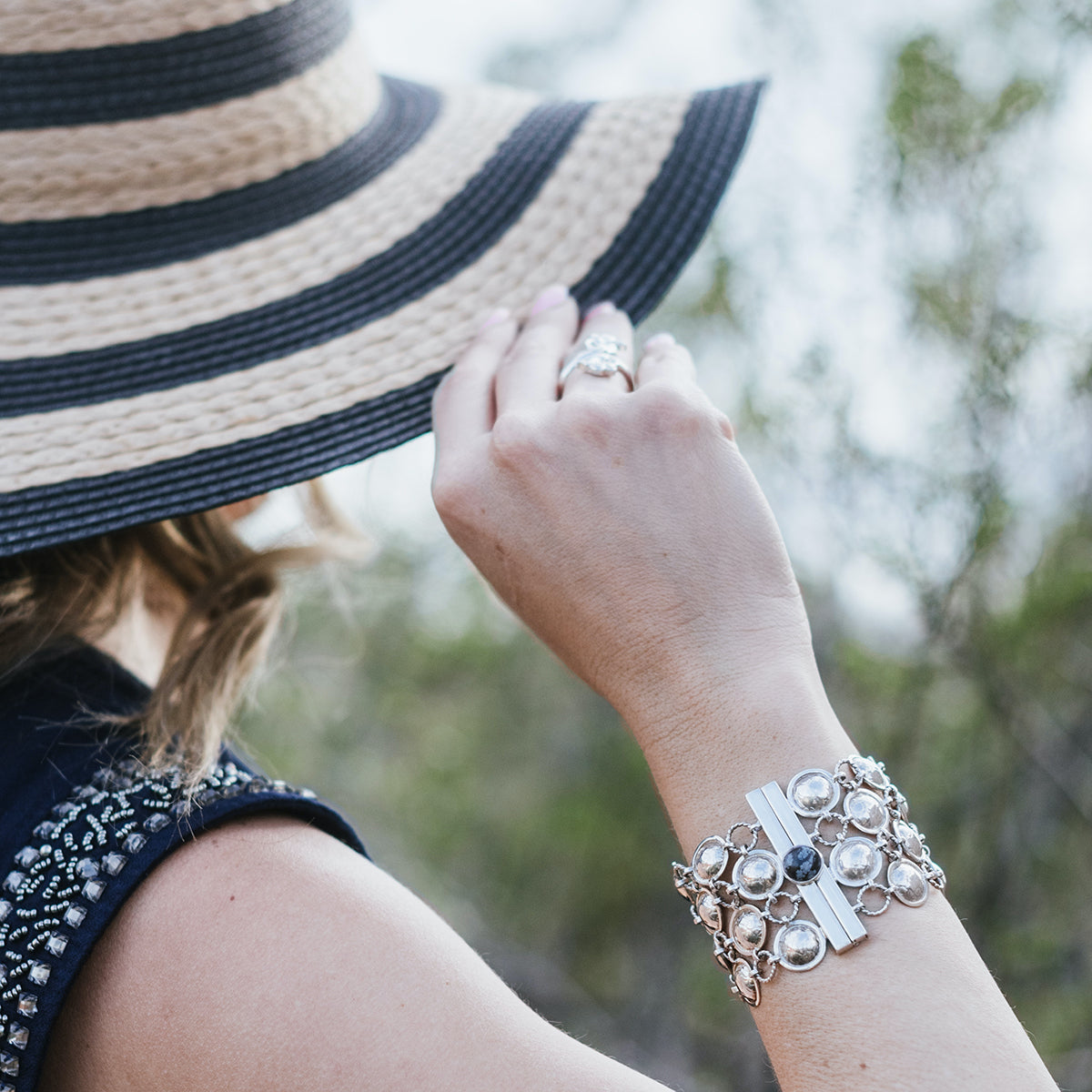 Sterling Silver Dome Bracelet
