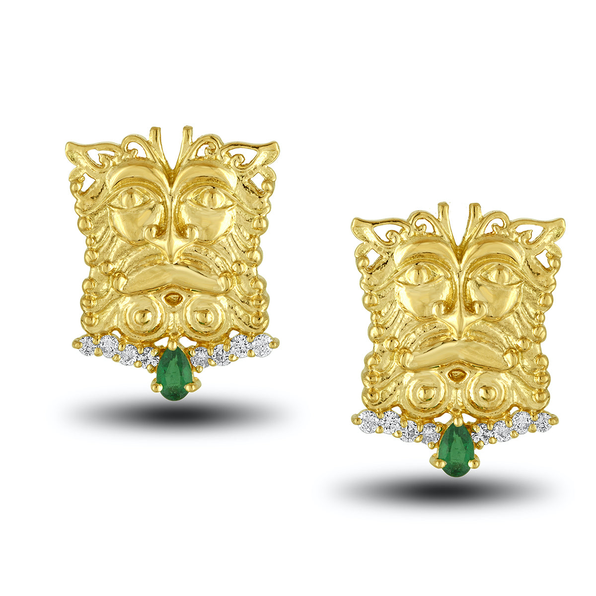 Emerald Mask Earring