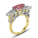 Pink Spinel Wolf Ring