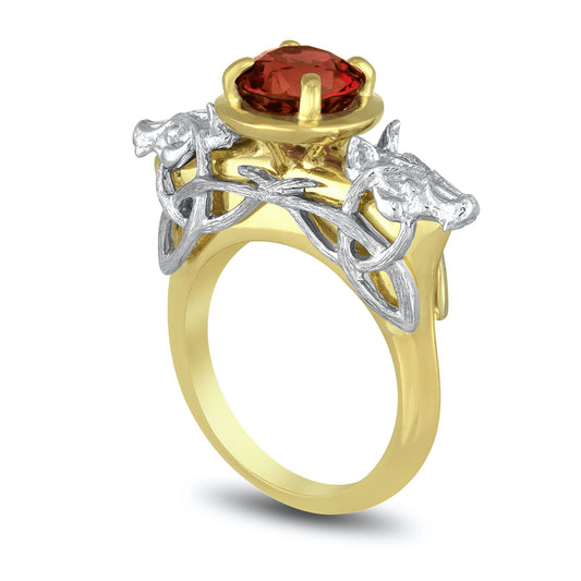 Rubelite Wolf Ring