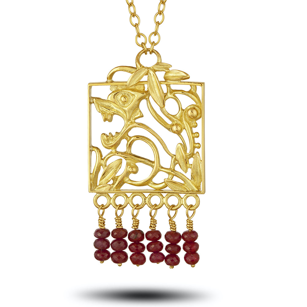 
            
                Load image into Gallery viewer, Ruby Lion Pendant
            
        
