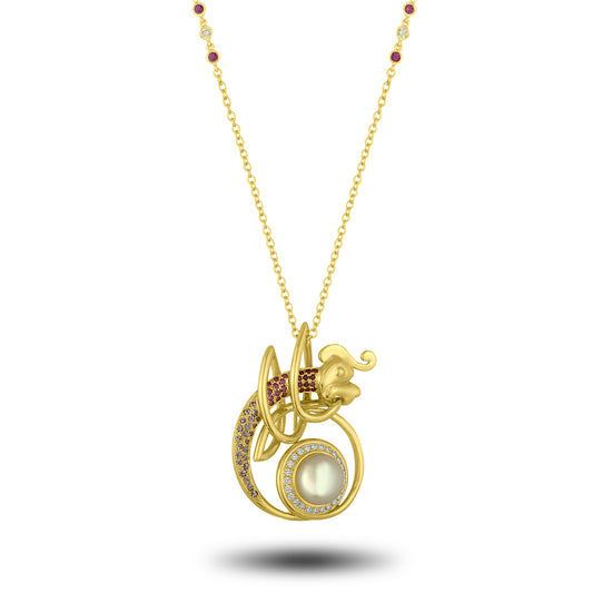 Sapphire Hound Pendant/Brooch